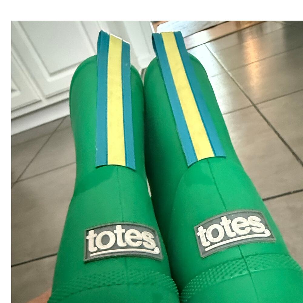 Totes Toddler Rain Boots size 9-10 Green waterproof Rubber boots Unisex EUCipe - Picture 4 of 5